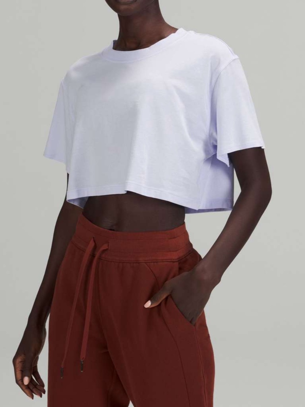Lululemon All Yours Cropped T-Shirt lavender Short Sleeve Women’s Size 4